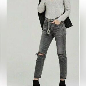 Citizens of humanity Gray liya high rise classic fit crop Jeans
